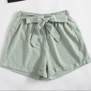 Tie Front Cuffed Shorts